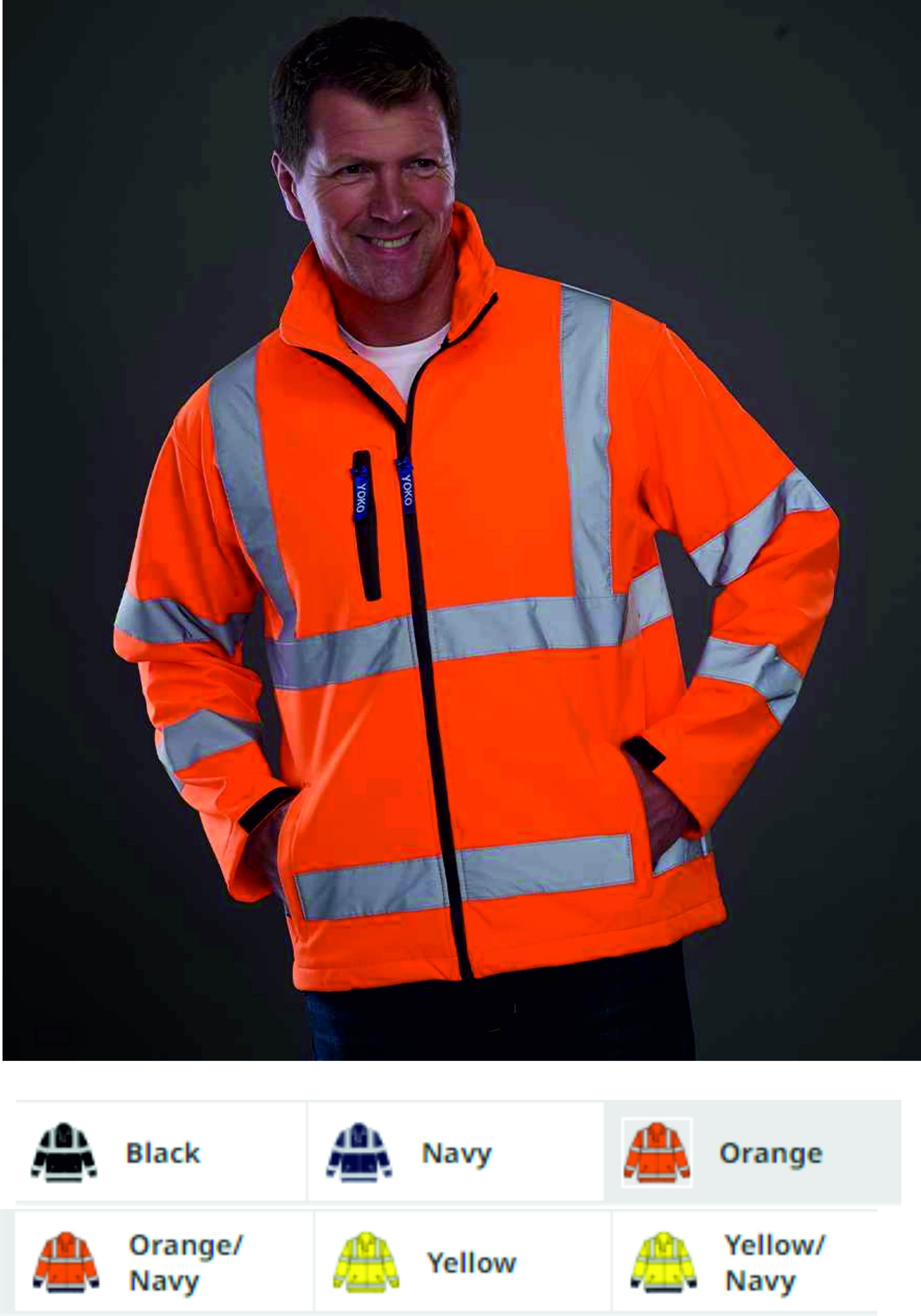 Yoko YK206 Hi Vis Soft Shell Jacket  Yoko YK206 Hi Vis Soft Shell Jacket